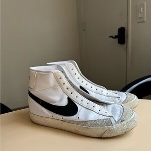 Nike White and Black High-Top Sneakers